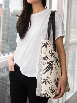 Kyoto Print Canvas Tote